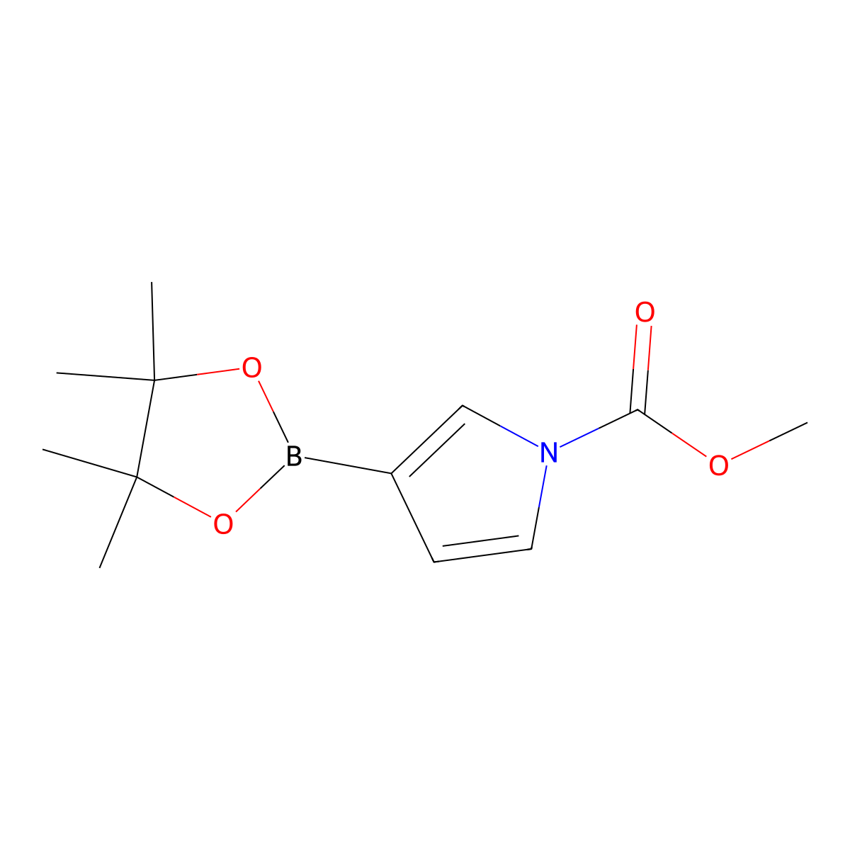 Methyl 3-(4,4,5,5-tetramethyl-1,3,2-dioxaborolan-2-yl)-1H-pyrrole-1-carboxylate molecular structure, CAS 1256360-05-0