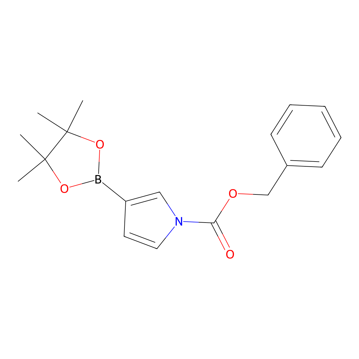 Benzyl 3-(4,4,5,5-tetramethyl-1,3,2-dioxaborolan-2-yl)-1H-pyrrole-1-carboxylate molecular structure, CAS 1256360-11-8
