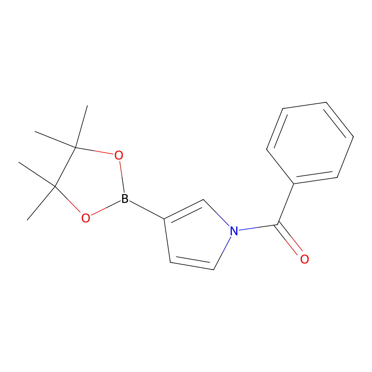 Phenyl(3-(4,4,5,5-tetramethyl-1,3,2-dioxaborolan-2-yl)-1H-pyrrol-1-yl)methanone molecular structure, CAS 1256360-12-9