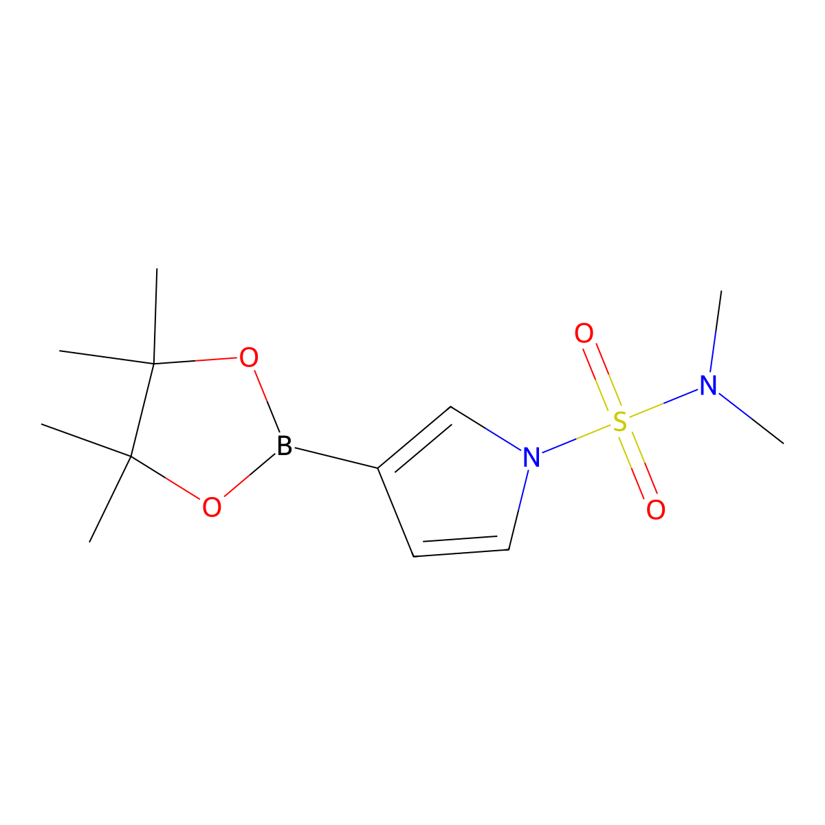 N,N-Dimethyl-3-(4,4,5,5-tetramethyl-1,3,2-dioxaborolan-2-yl)-1H-pyrrole-1-sulfonamide molecular structure, CAS 1256360-13-0