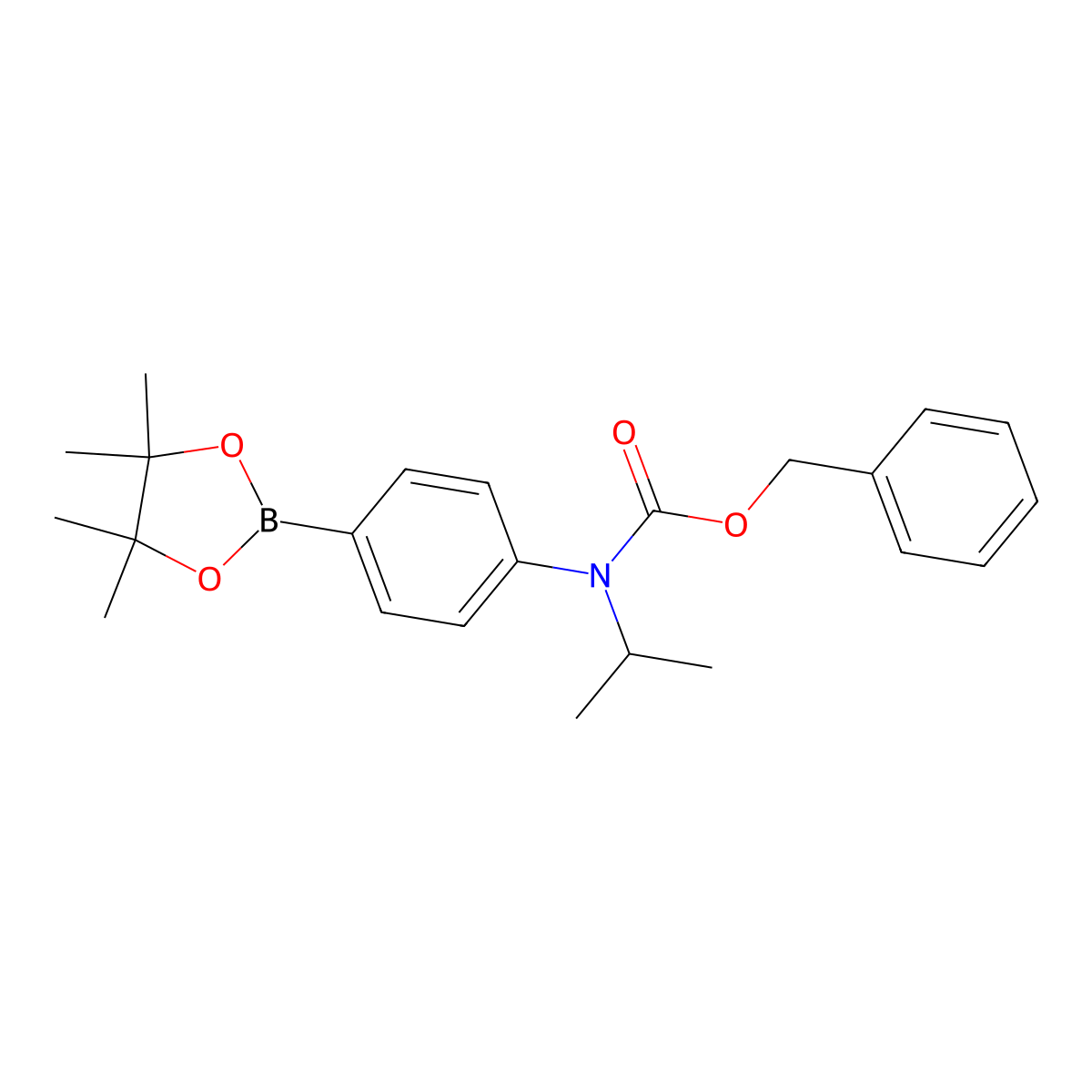 Benzyl isopropyl(4-(4,4,5,5-tetramethyl-1,3,2-dioxaborolan-2-yl)phenyl)carbamate molecular structure, CAS 1256360-23-2