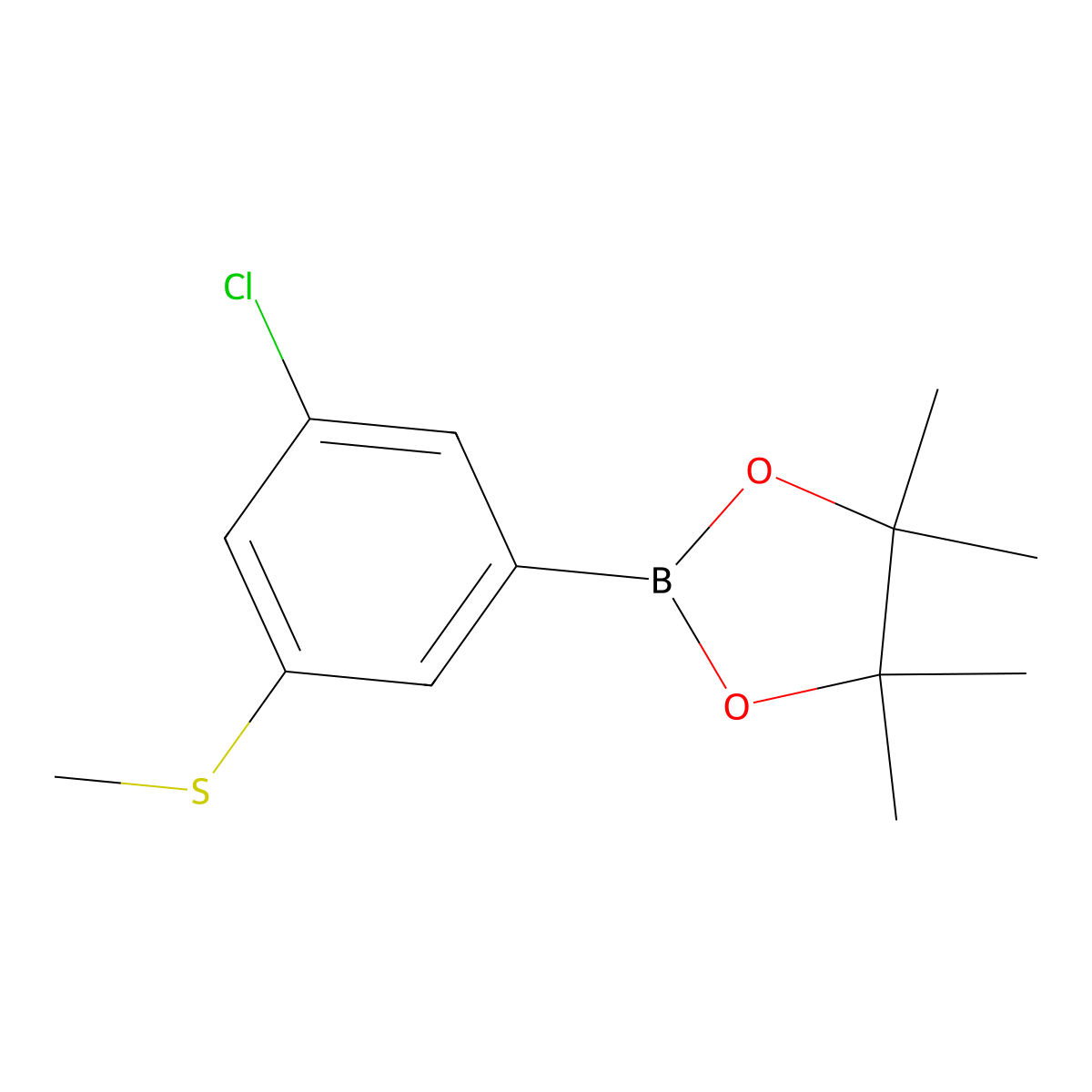 2-(3-Chloro-5-(methylthio)phenyl)-4,4,5,5-tetramethyl-1,3,2-dioxaborolane molecular structure, CAS 1256360-24-3