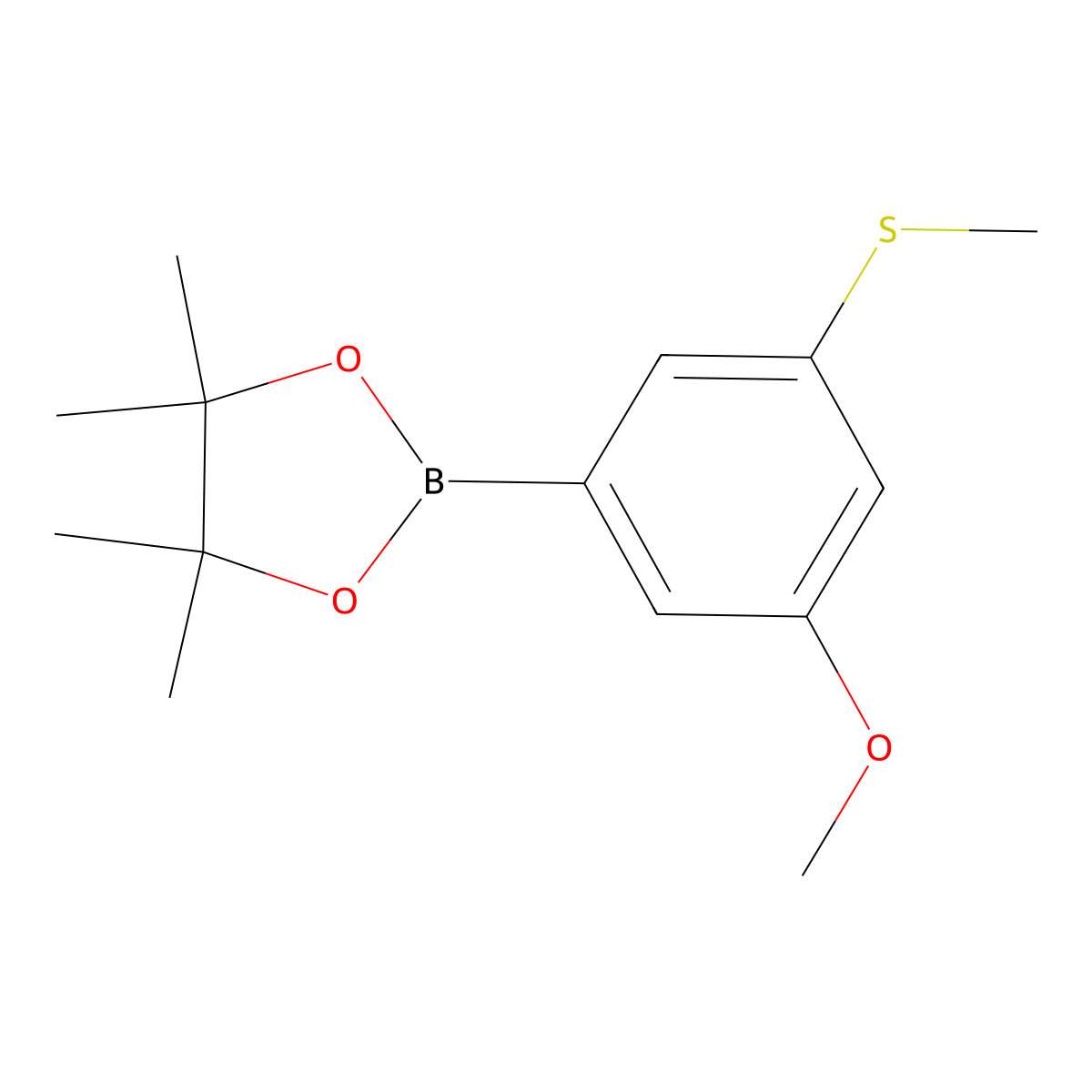 2-(3-Methoxy-5-(methylthio)phenyl)-4,4,5,5-tetramethyl-1,3,2-dioxaborolane molecular structure, CAS 1256360-25-4