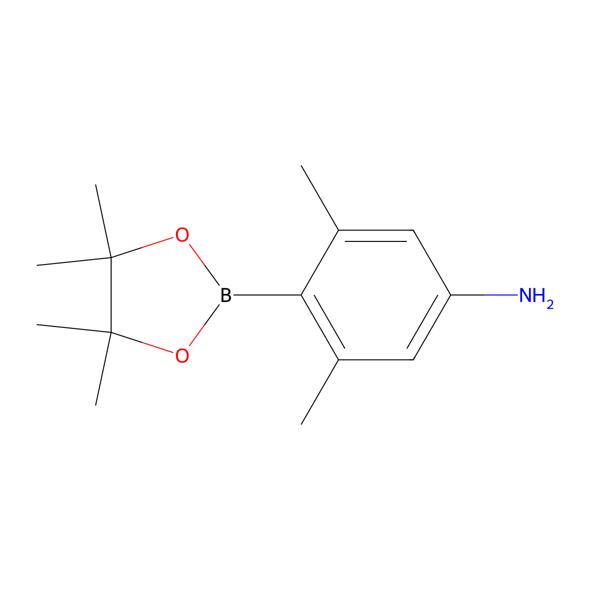 3,5-Dimethyl-4-(4,4,5,5-tetramethyl-1,3,2-dioxaborolan-2-YL)aniline molecular structure, CAS 1256360-31-2