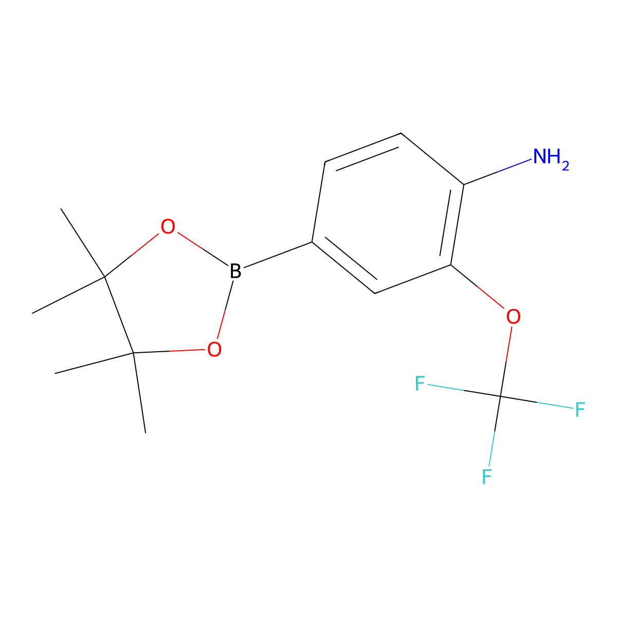 4-(4,4,5,5-Tetramethyl-1,3,2-dioxaborolan-2-YL)-2-(trifluoromethoxy)aniline molecular structure, CAS 1256360-36-7