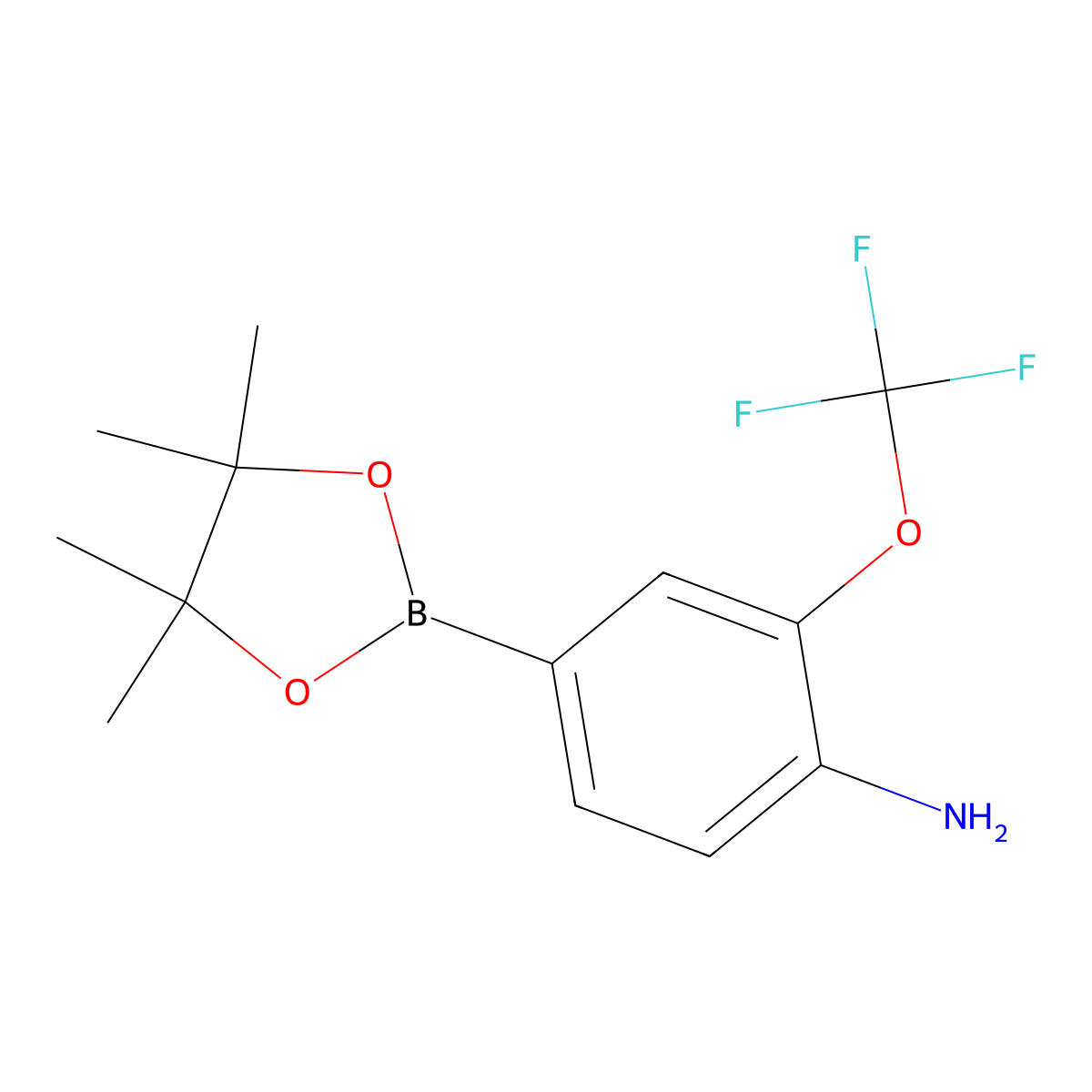 4-(4,4,5,5-Tetramethyl-1,3,2-dioxaborolan-2-YL)-2-(trifluoromethoxy)aniline molecular structure, CAS 1256360-36-7