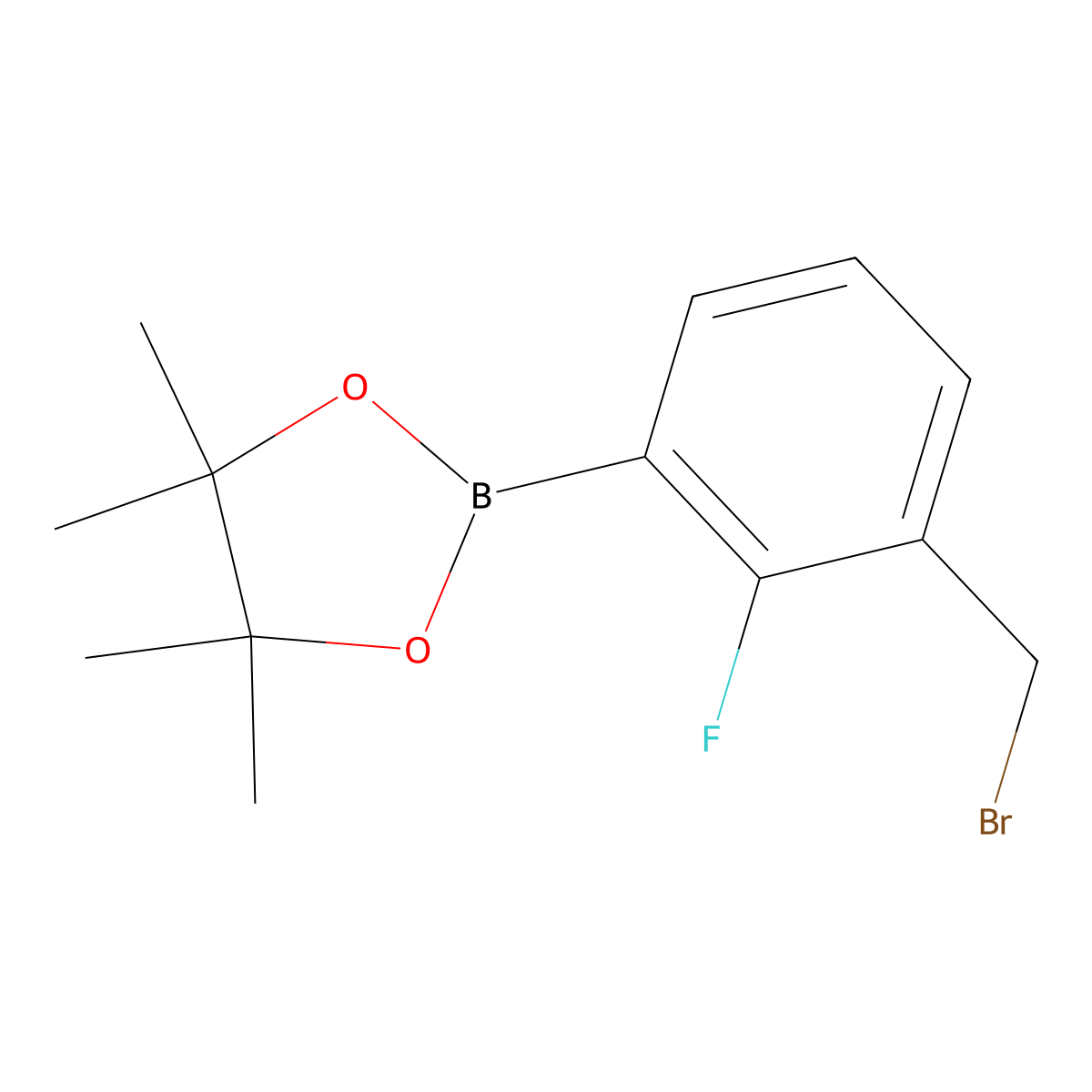 2-(3-(Bromomethyl)-2-fluorophenyl)-4,4,5,5-tetramethyl-1,3,2-dioxaborolane molecular structure, CAS 1256360-37-8