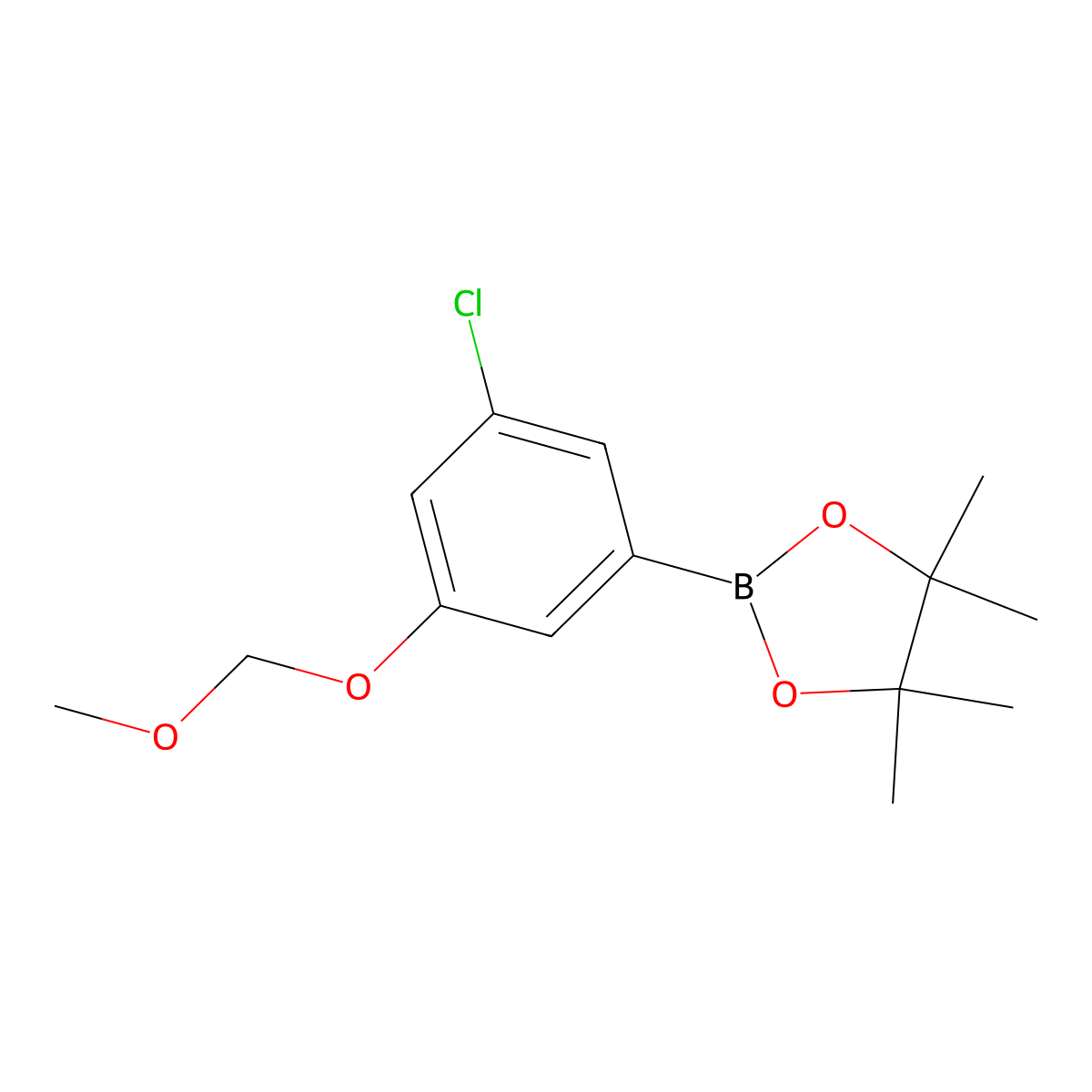 2-(3-Chloro-5-(methoxymethoxy)phenyl)-4,4,5,5-tetramethyl-1,3,2-dioxaborolane molecular structure, CAS 1256360-44-7