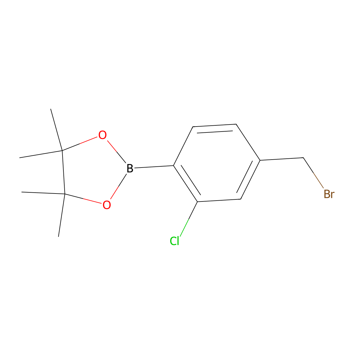 4-Bromomethyl-2-chlorophenylboronic acid, pinacol ester molecular structure, CAS 1256360-55-0