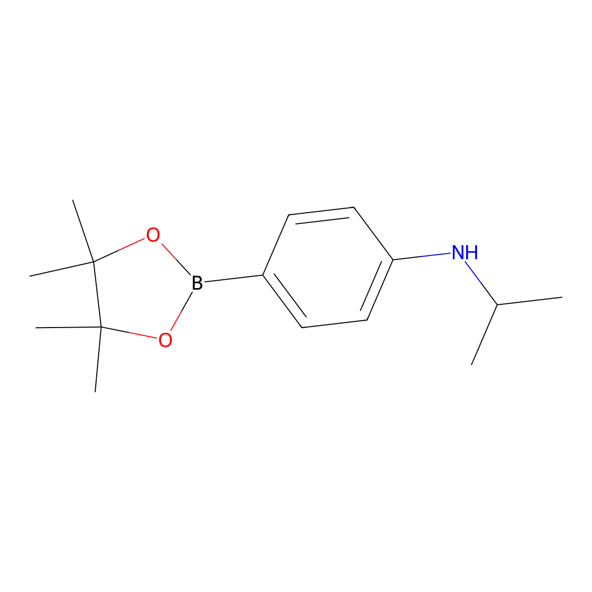 N-Isopropyl-4-(4,4,5,5-tetramethyl-1,3,2-dioxaborolan-2-yl)aniline molecular structure, CAS 1256360-63-0
