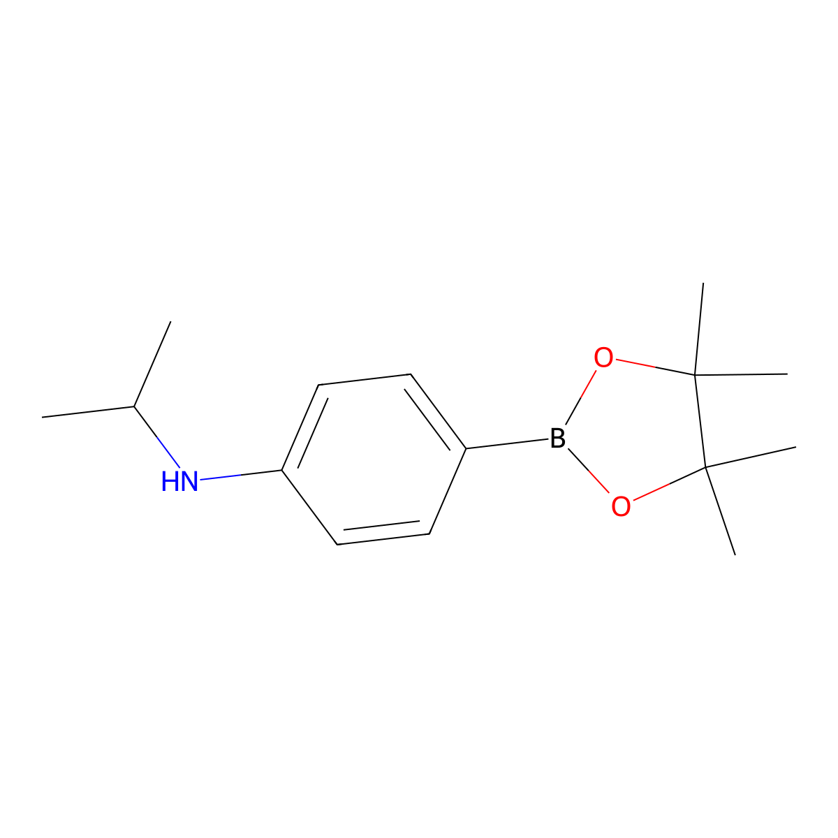N-Isopropyl-4-(4,4,5,5-tetramethyl-1,3,2-dioxaborolan-2-yl)aniline molecular structure, CAS 1256360-63-0