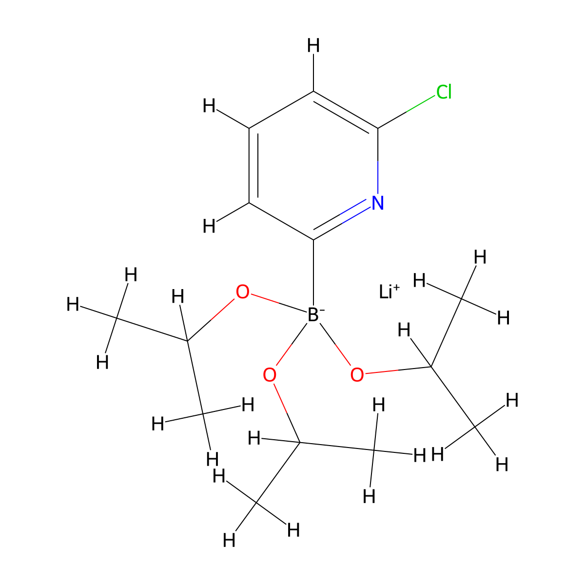 Lithium triisopropyl 2-(6-chloropyridyl)borate molecular structure, CAS 1256364-41-6