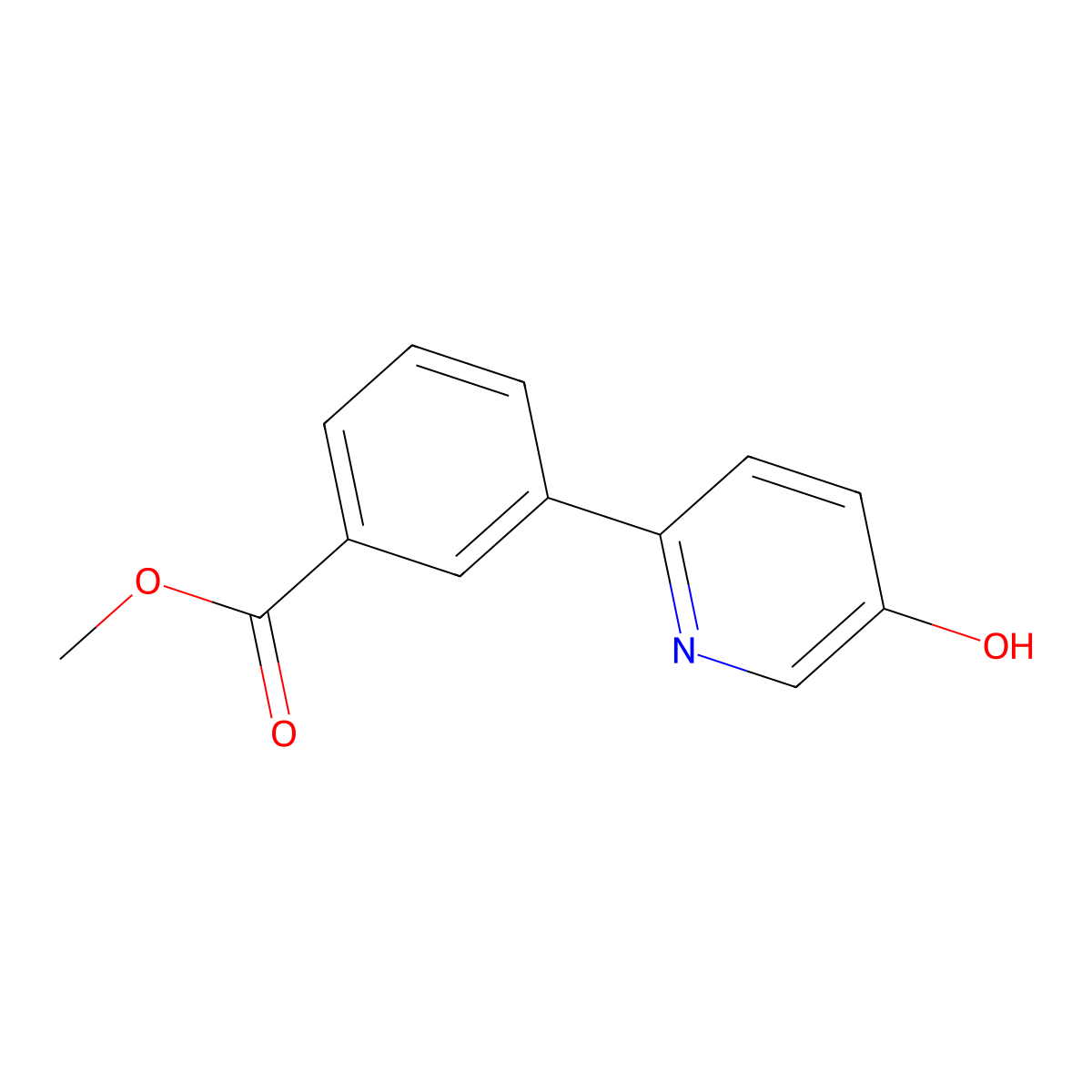 Methyl 3-(5-hydroxypyridin-2-yl)benzoate molecular structure, CAS 1256366-76-3