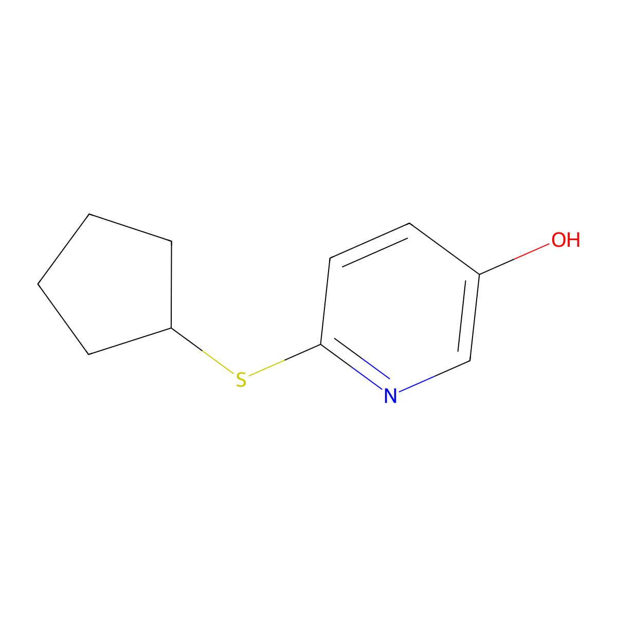 6-(Cyclopentylsulfanyl)pyridin-3-OL molecular structure, CAS 1256370-49-6
