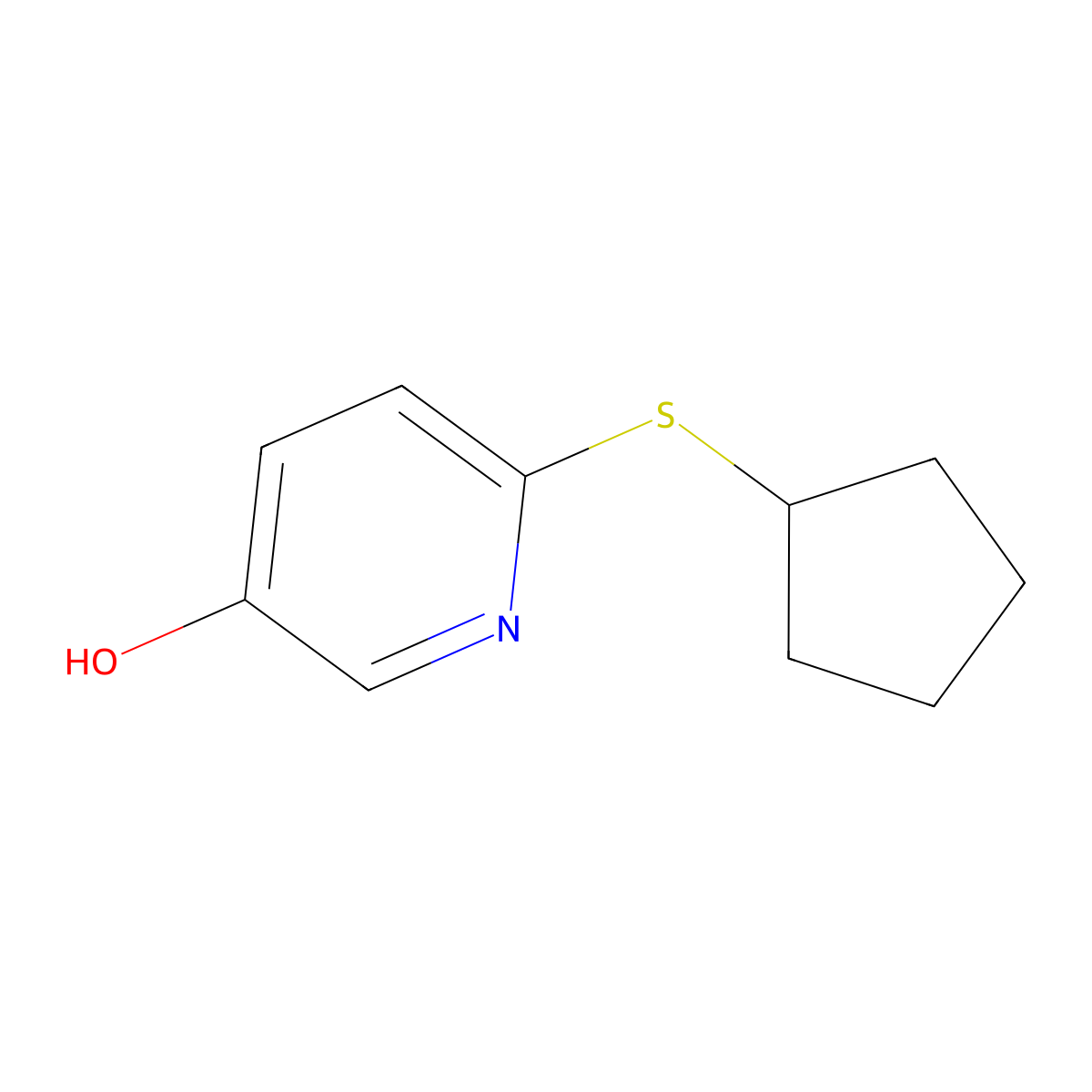 6-(Cyclopentylsulfanyl)pyridin-3-OL molecular structure, CAS 1256370-49-6