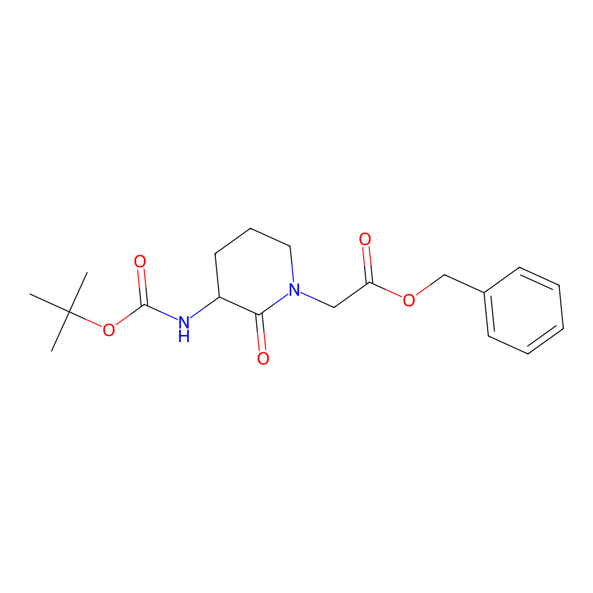 (R)-Benzyl 2-(3-((tert-butoxycarbonyl)amino)-2-oxopiperidin-1-YL)acetate molecular structure, CAS 1256385-95-1