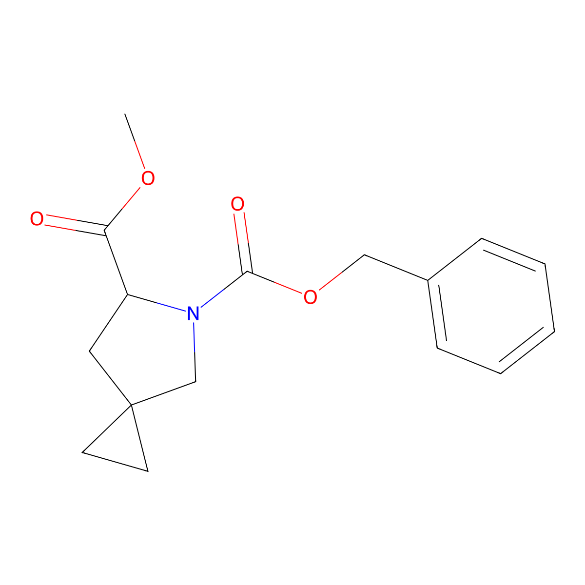 (S)-5-Benzyl 6-methyl 5-azaspiro[2.4]heptane-5,6-dicarboxylate molecular structure, CAS 1256388-46-1