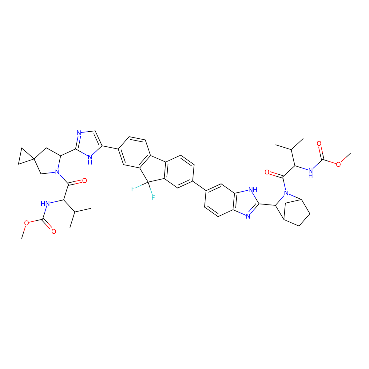 Ledipasvir molecular structure, CAS 1256388-51-8