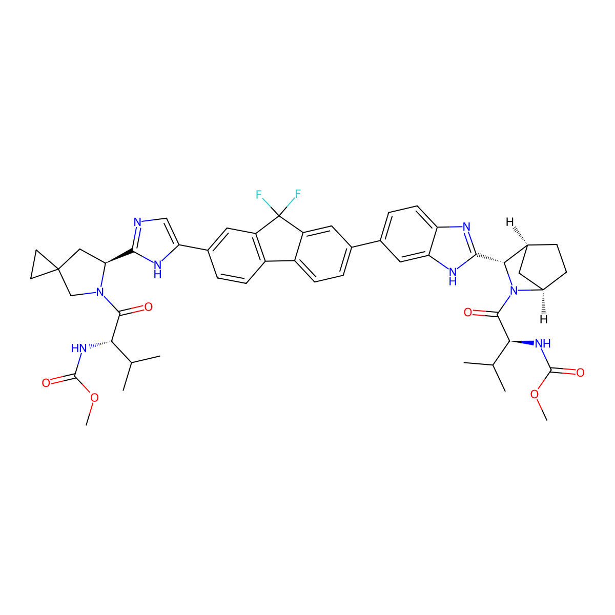 Ledipasvir molecular structure, CAS 1256388-51-8