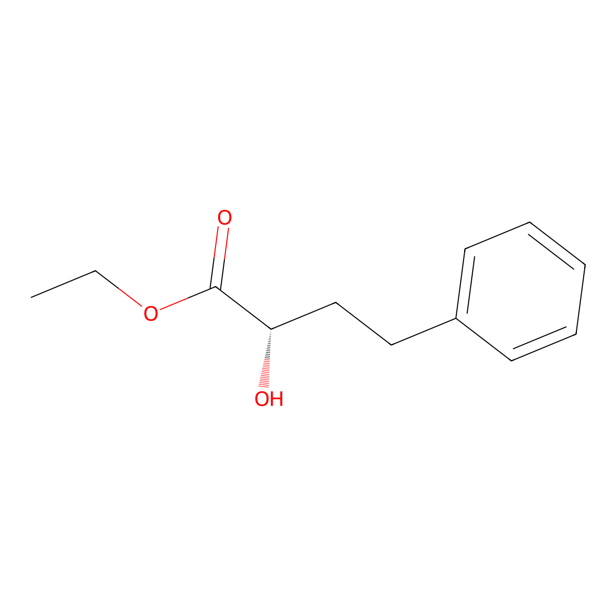 Ethyl 2-hydroxy-4-phenylbutyrate, (2S)- molecular structure, CAS 125639-64-7