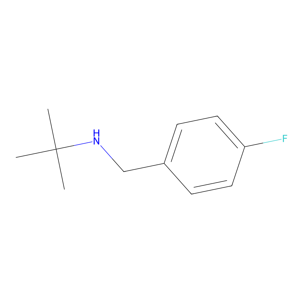 Tert-butyl[(4-fluorophenyl)methyl]amine molecular structure, CAS 125640-89-3