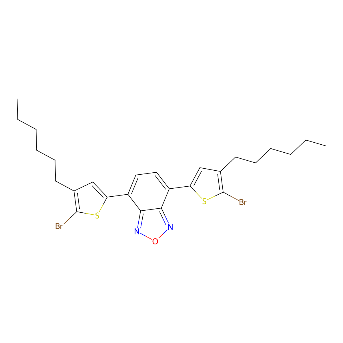 4,7-Bis(5-bromo-4-hexyl-2-thienyl)benzo[c][1,2,5]oxadiazole molecular structure, CAS 1256447-83-2