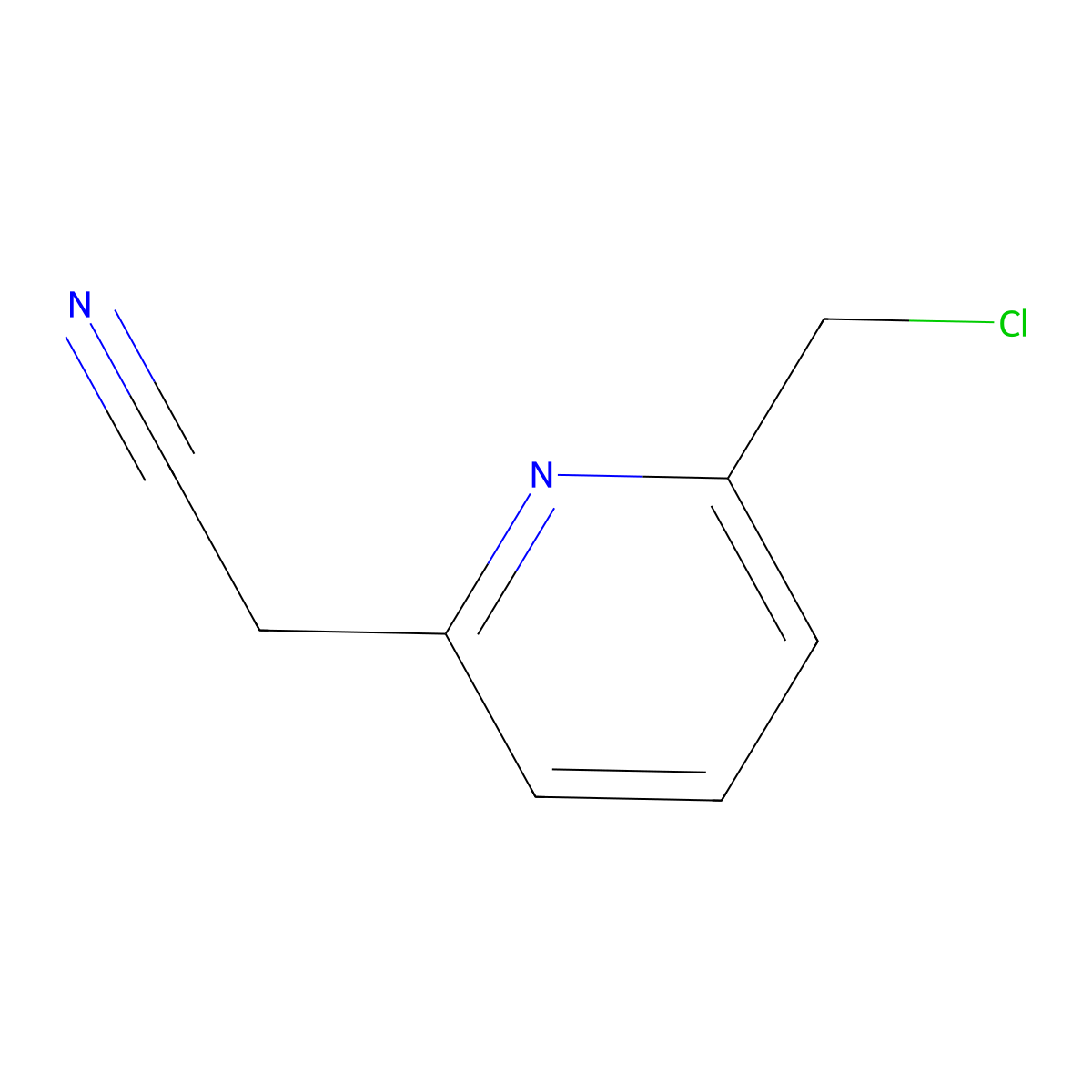 2-[6-(Chloromethyl)pyridin-2-yl]acetonitrile molecular structure, CAS 1256463-17-8