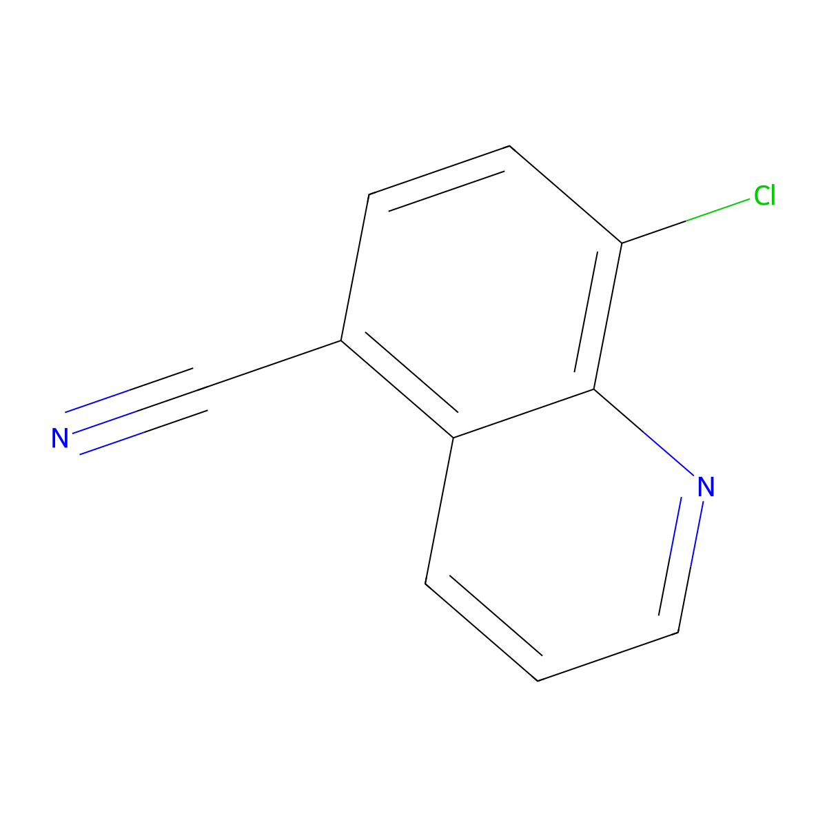 8-Chloroquinoline-5-carbonitrile molecular structure, CAS 1256463-59-8
