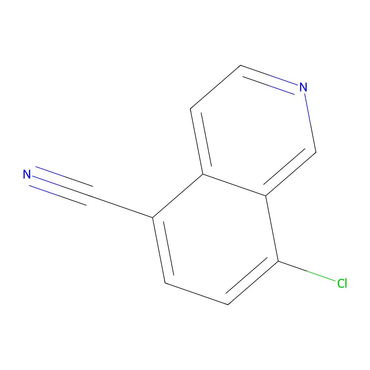 8-Chloroisoquinoline-5-carbonitrile molecular structure, CAS 1256463-61-2