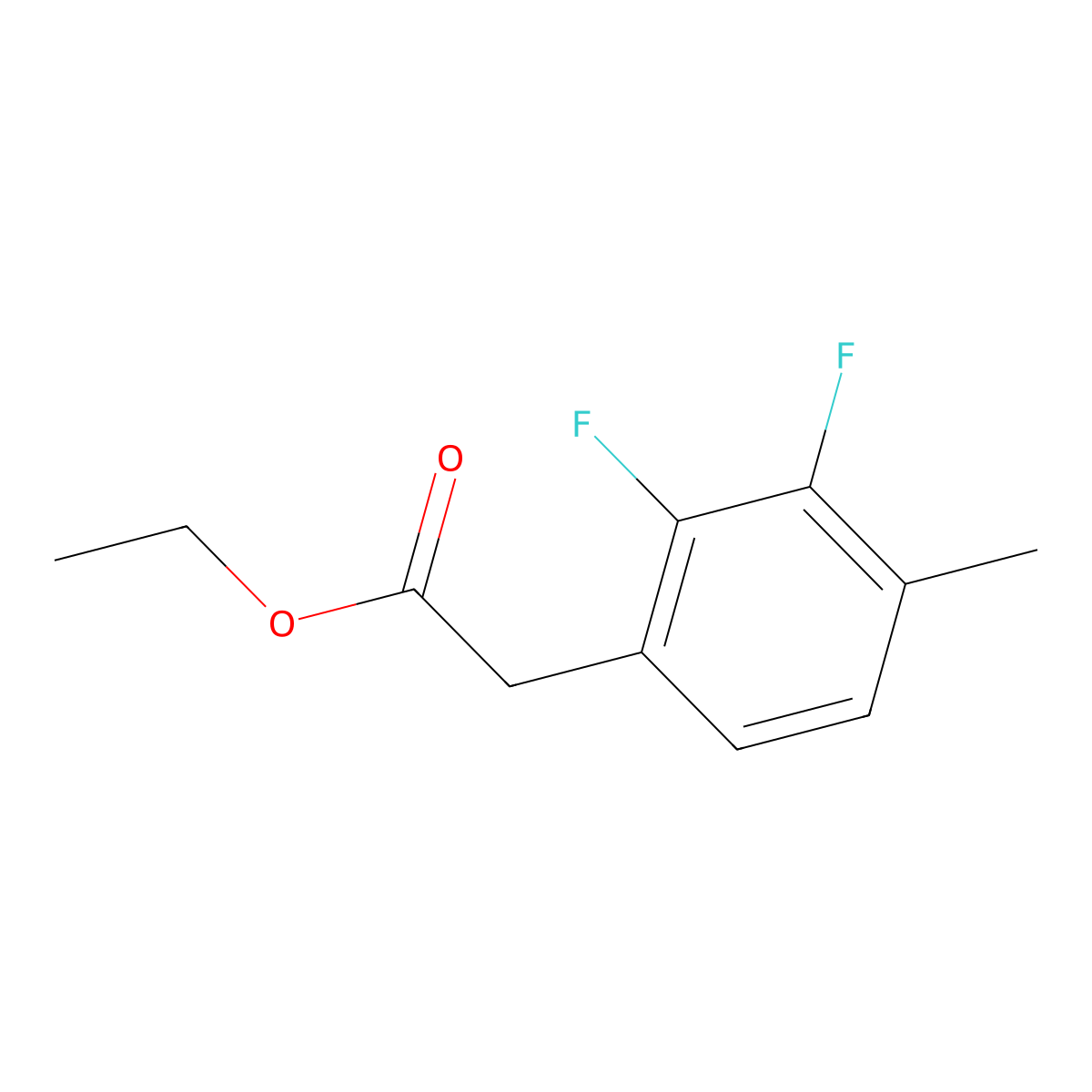 Ethyl 2,3-difluoro-4-methylphenylacetate molecular structure, CAS 1256466-18-8