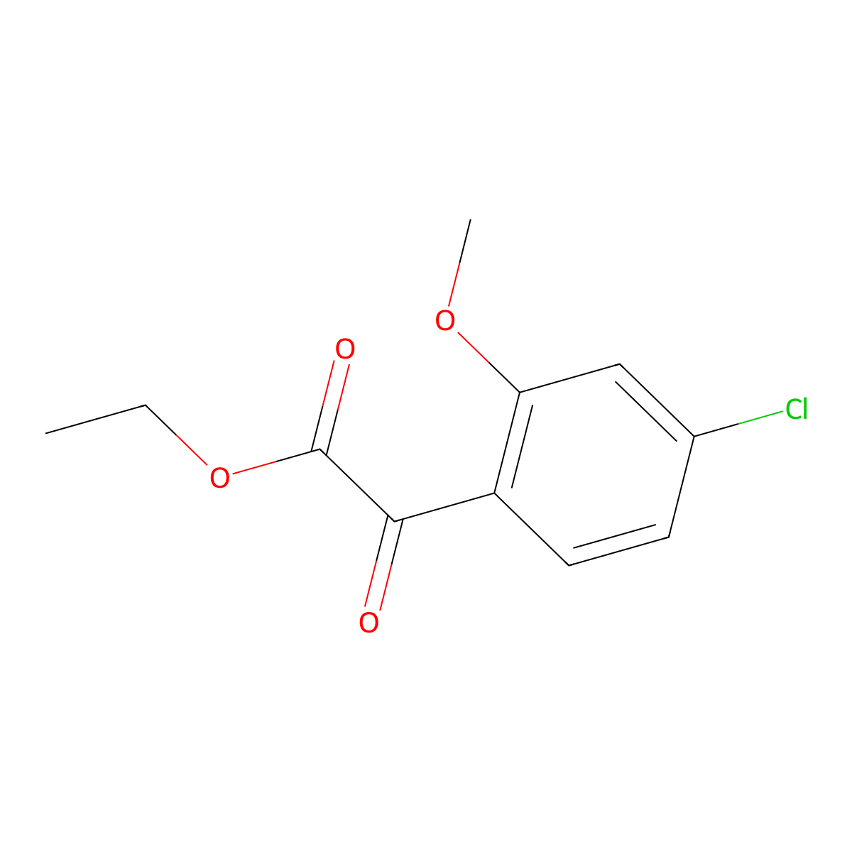 Ethyl 2-(4-chloro-2-methoxyphenyl)-2-oxoacetate molecular structure, CAS 1256466-19-9