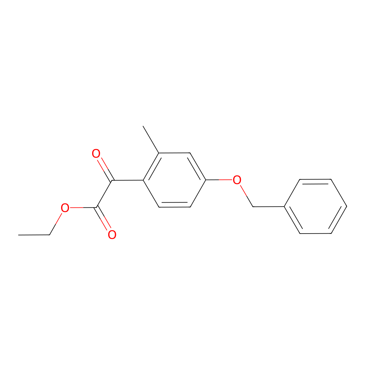 Benzeneacetic acid, 2-methyl-alpha-oxo-4-(phenylmethoxy)-, ethyl ester molecular structure, CAS 1256466-41-7