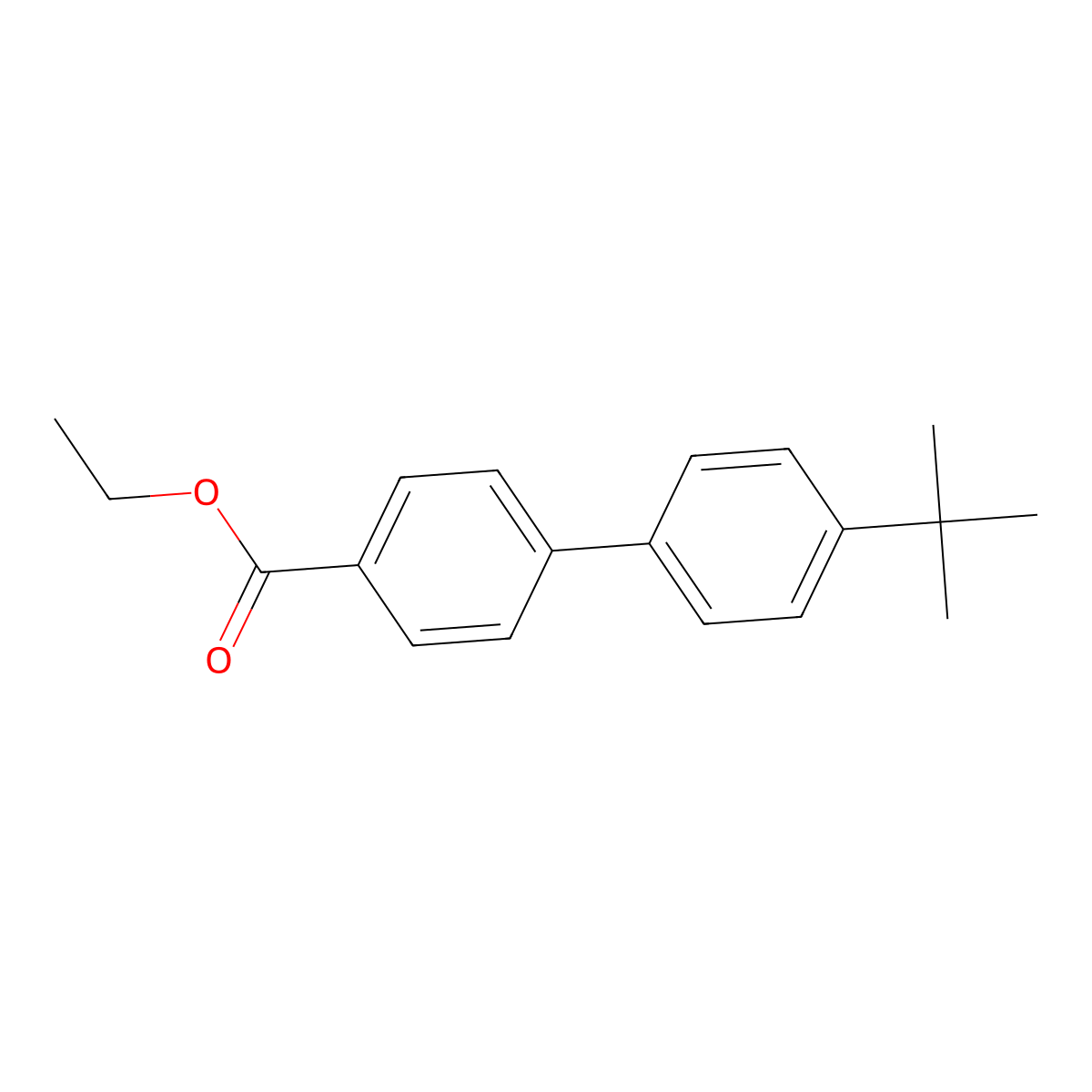 Ethyl 4'-(tert-butyl)-[1,1'-biphenyl]-4-carboxylate molecular structure, CAS 1256466-43-9