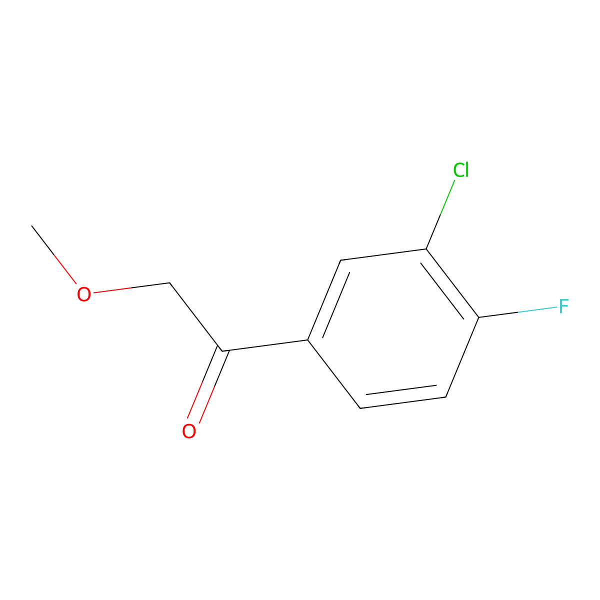 1-(3-Chloro-4-fluorophenyl)-2-methoxyethanone molecular structure, CAS 1256466-56-4
