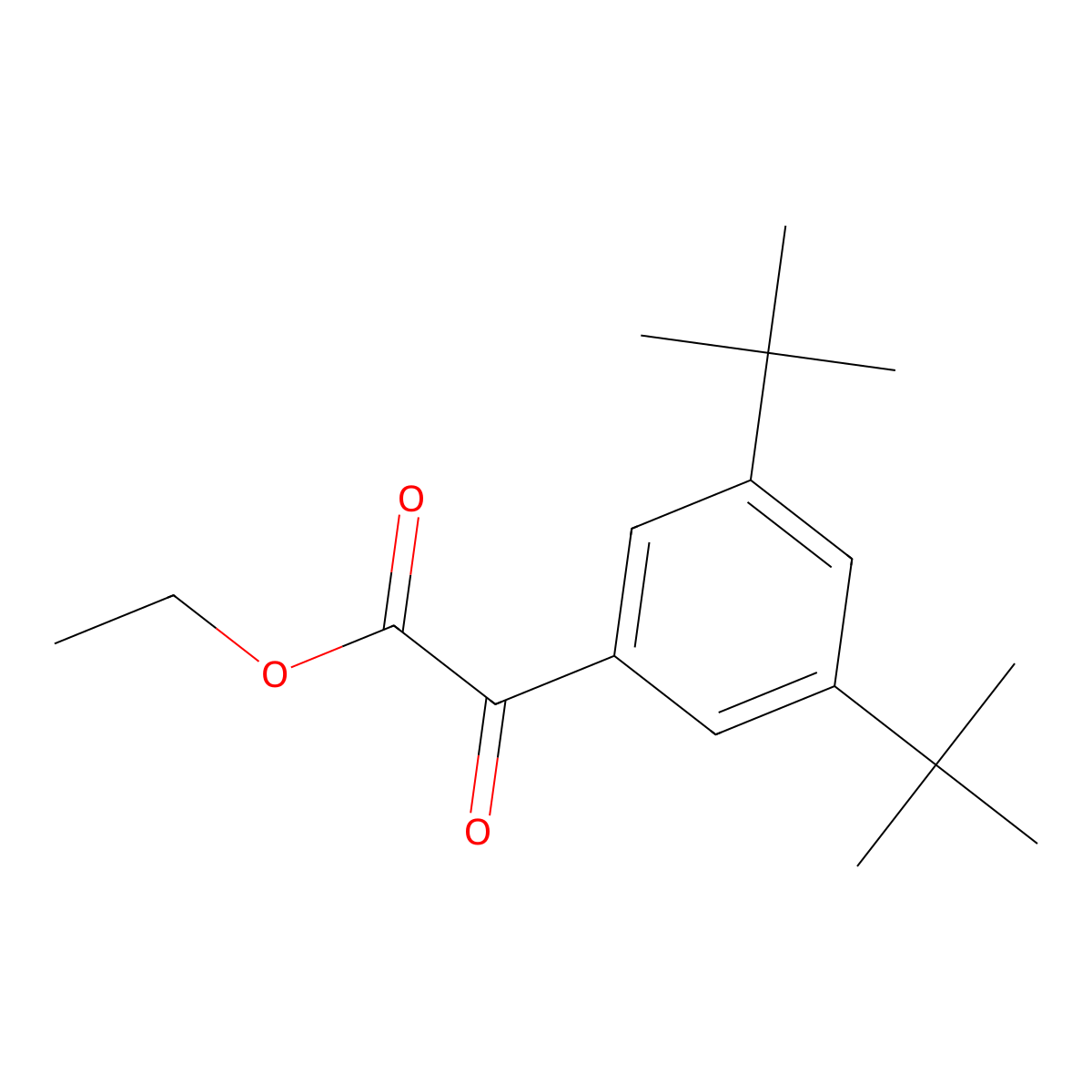 Ethyl 2-(3,5-di-tert-butylphenyl)-2-oxoacetate molecular structure, CAS 1256466-68-8