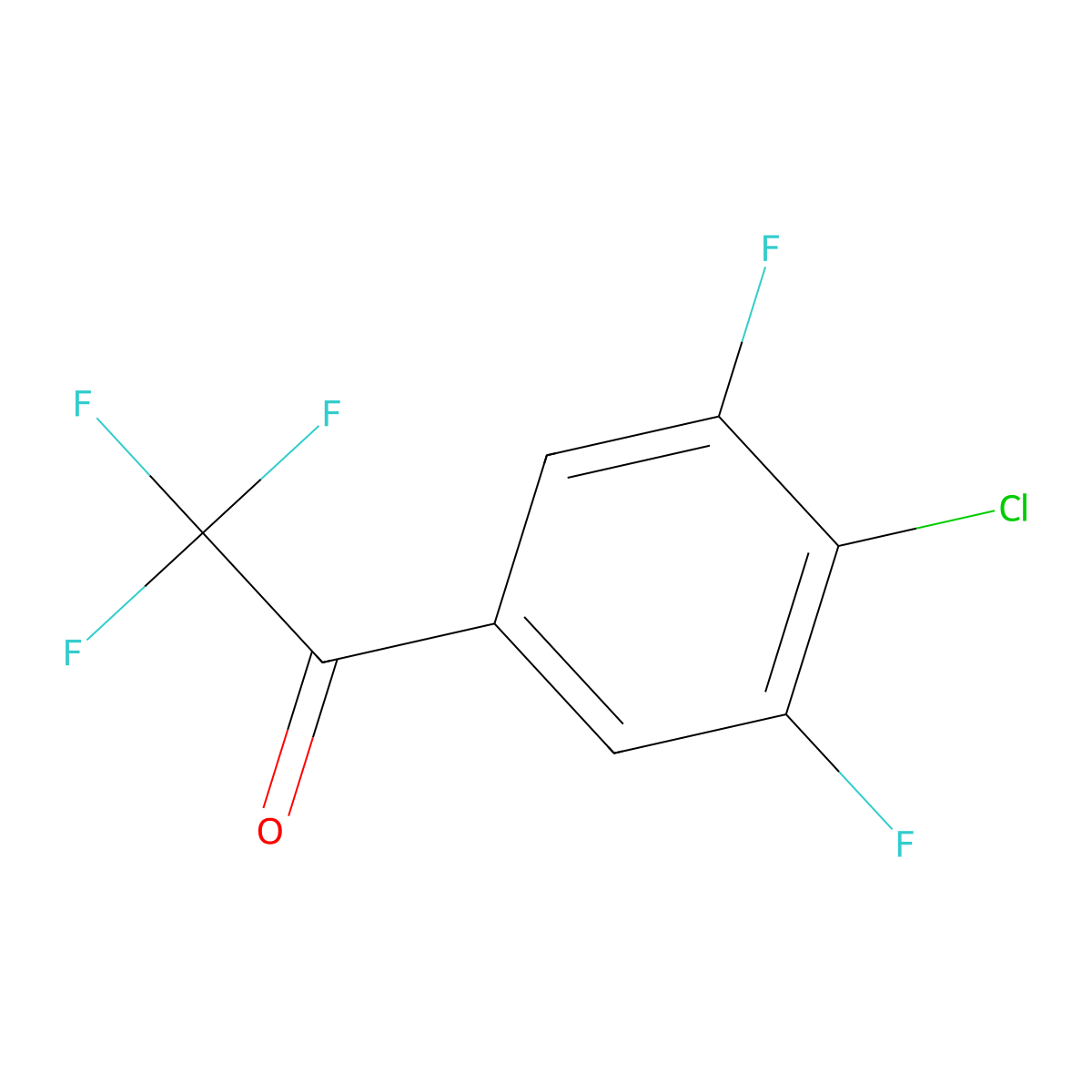 1-(4-Chloro-3,5-difluorophenyl)-2,2,2-trifluoroethanone molecular structure, CAS 1256467-08-9
