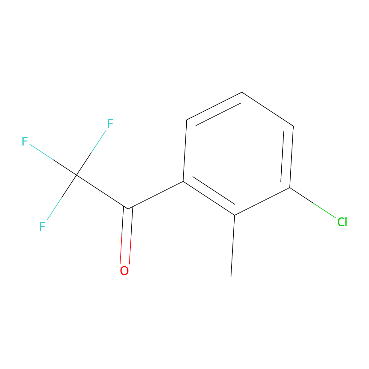 3'-Chloro-2'-methyl-2,2,2-trifluoroacetophenone molecular structure, CAS 1256467-21-6
