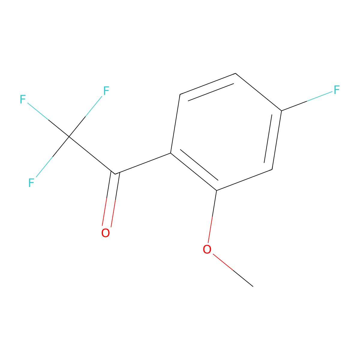 2,2,2-Trifluoro-1-(4-fluoro-2-methoxyphenyl)ethanone molecular structure, CAS 1256467-28-3