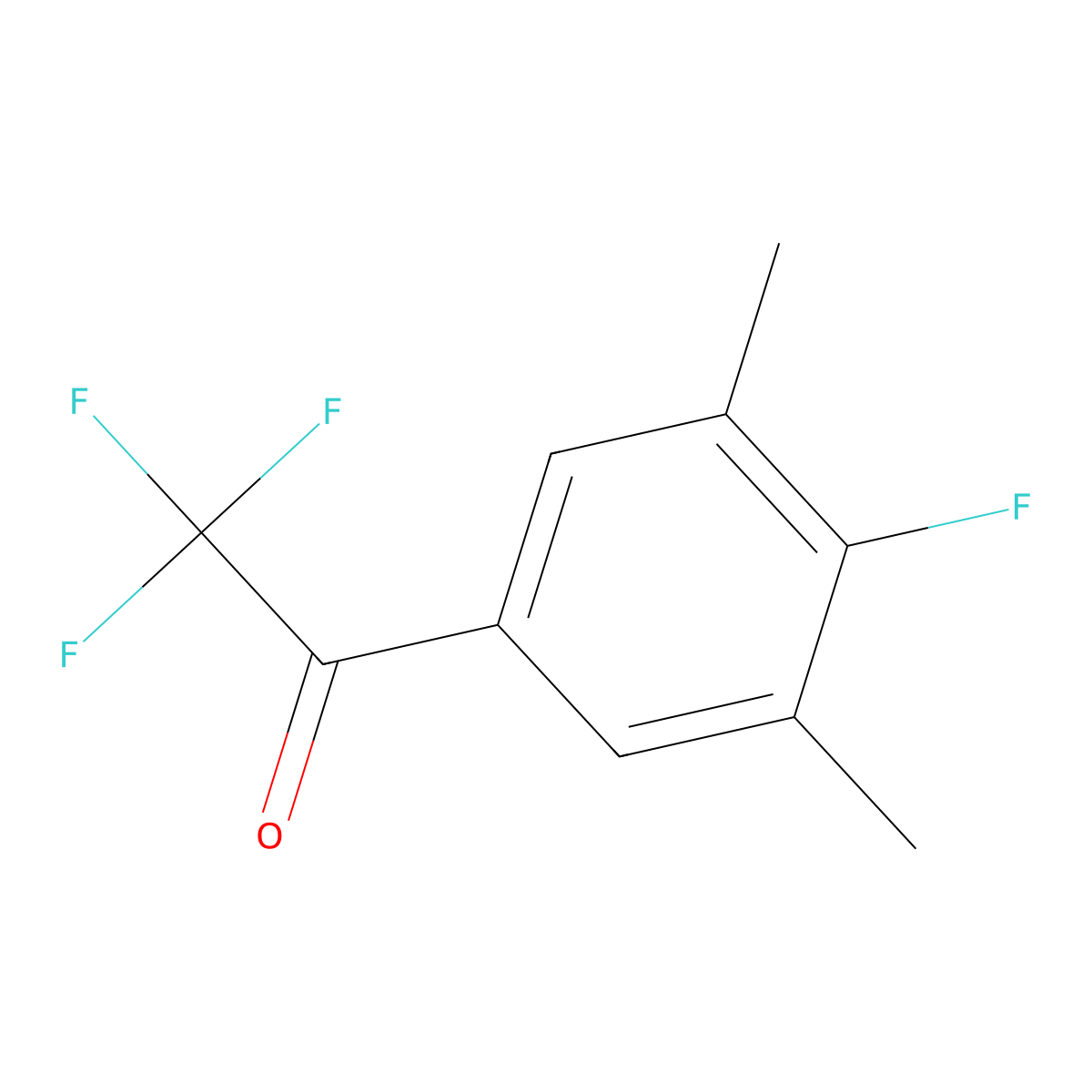 2,2,2-Trifluoro-1-(4-fluoro-3,5-dimethylphenyl)ethanone molecular structure, CAS 1256467-41-0