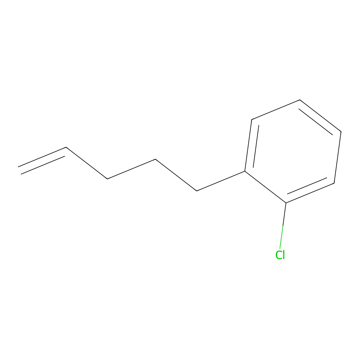 5-(2-Chlorophenyl)-1-pentene molecular structure, CAS 1256468-52-6
