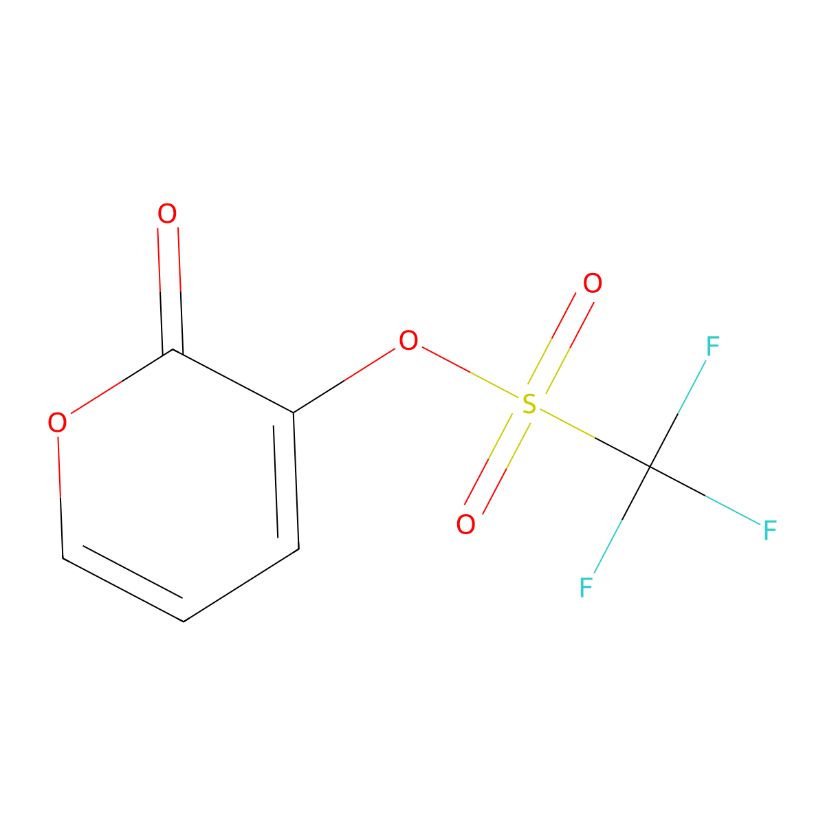3-(Trifluoromethanesulfonyloxy)pyran-2-one molecular structure, CAS 1256469-25-6