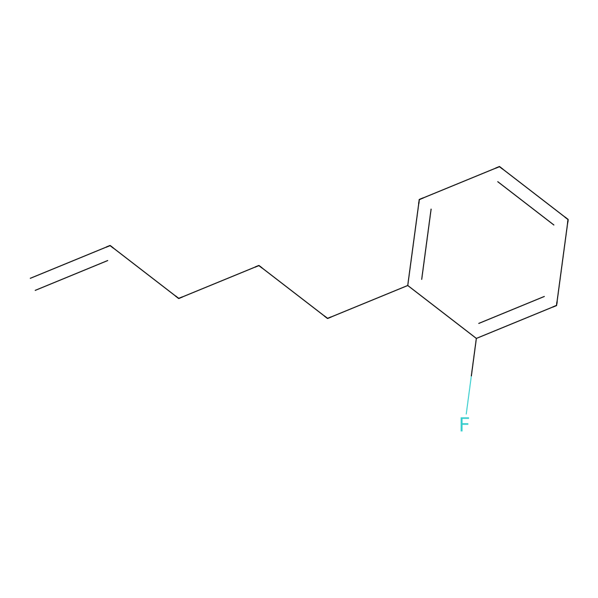5-(2-Fluorophenyl)-1-pentene molecular structure, CAS 1256469-57-4