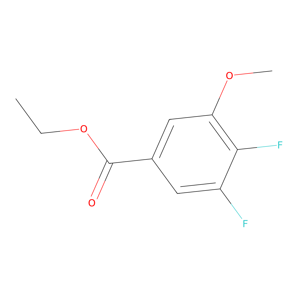 Ethyl 3,4-difluoro-5-methoxybenzoate molecular structure, CAS 1256469-95-0