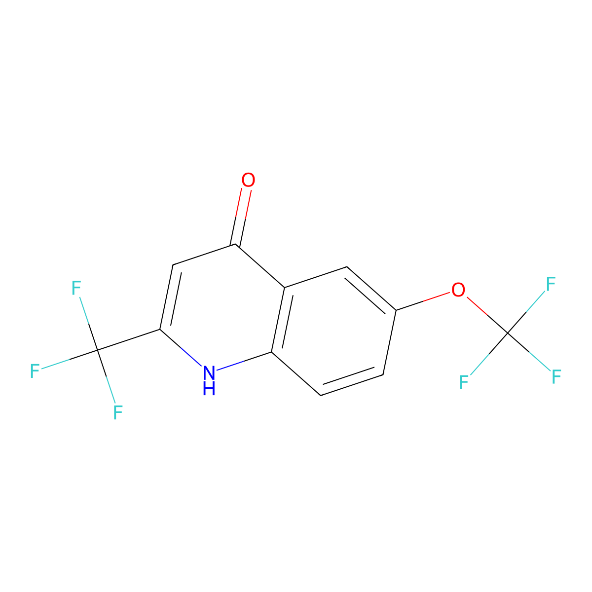 6-(Trifluoromethoxy)-2-(trifluoromethyl)quinolin-4(1H)-one molecular structure, CAS 125647-79-2