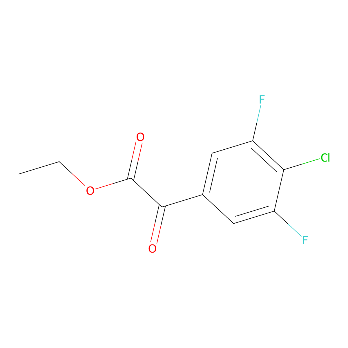(4-Chloro-3,5-difluorophenyl)oxo-acetic acid ethyl ester molecular structure, CAS 1256470-45-7