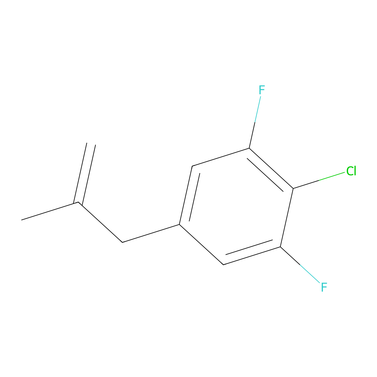 2-Chloro-1,3-difluoro-5-(2-methylallyl)benzene molecular structure, CAS 1256470-65-1