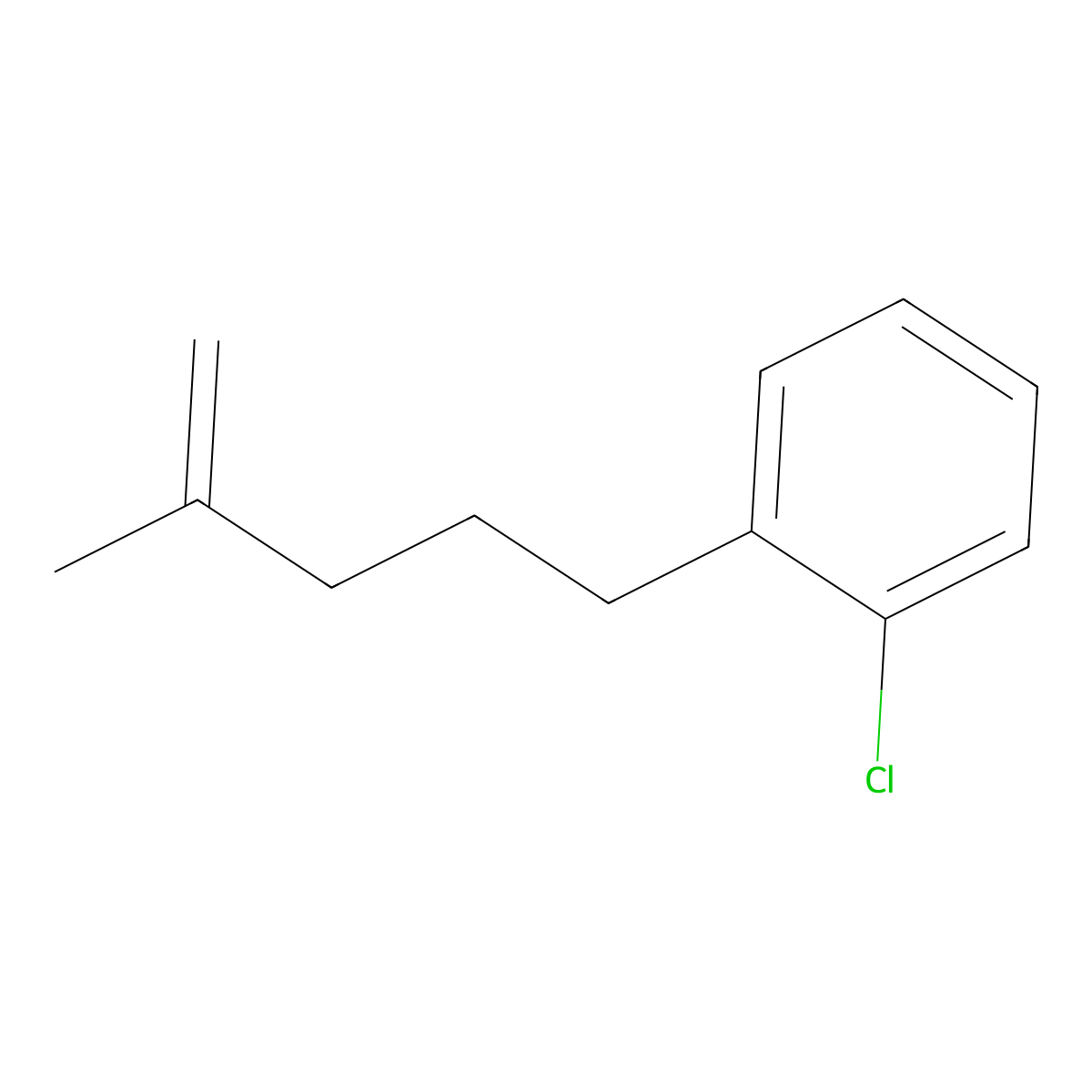 5-(2-Chlorophenyl)-2-methyl-1-pentene molecular structure, CAS 1256476-86-4