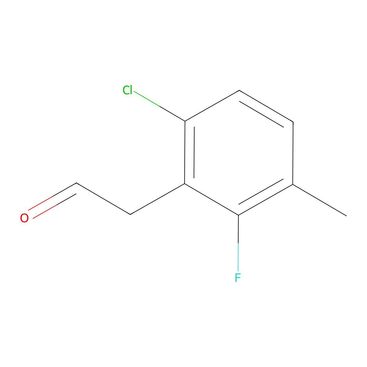 2-(6-Chloro-2-fluoro-3-methylphenyl)acetaldehyde molecular structure, CAS 1256477-02-7