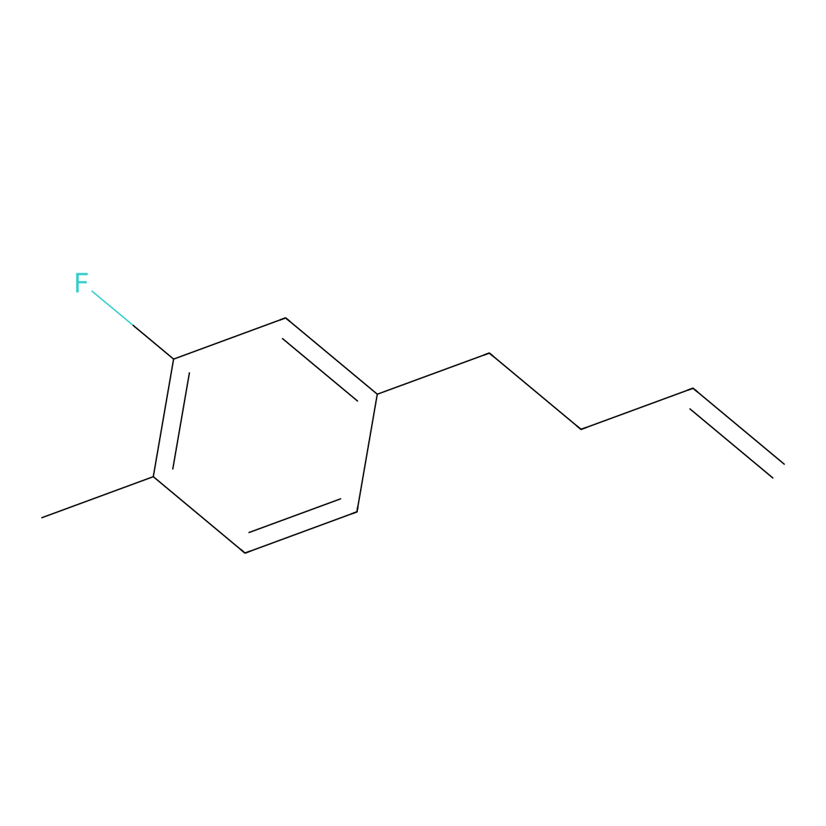 4-(3-Buten-1-yl)-2-fluoro-1-methylbenzene molecular structure, CAS 1256477-11-8