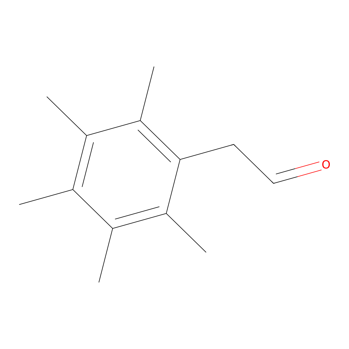 Pentamethylphenylacetaldehyde molecular structure, CAS 1256477-12-9